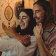 (from left) Rachel Sennott and Lee Pace in Halina Reijn’s Bodies Bodies Bodies.